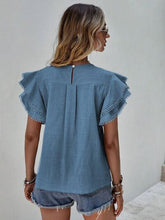 Load image into Gallery viewer, Ruffle Cap Sleeve Blouse