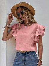Load image into Gallery viewer, Ruffle Cap Sleeve Blouse