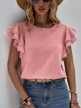 Load image into Gallery viewer, Ruffle Cap Sleeve Blouse