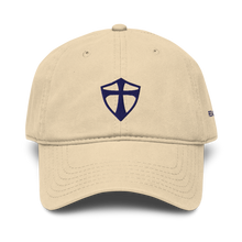 Load image into Gallery viewer, Navy on Khaki Embroidered Garment-Washed REACH Baseball Cap