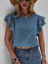 Load image into Gallery viewer, Ruffle Cap Sleeve Blouse