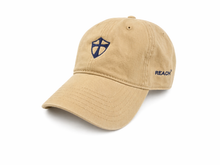 Load image into Gallery viewer, Navy on Khaki Embroidered Garment-Washed REACH Baseball Cap