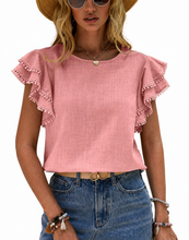Load image into Gallery viewer, Ruffle Cap Sleeve Blouse