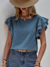 Load image into Gallery viewer, Ruffle Cap Sleeve Blouse