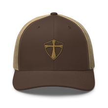 Load image into Gallery viewer, REACH Brown on Brown Retro Embroidered Trucker Hat