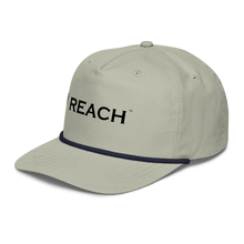 Load image into Gallery viewer, REACH Embroidered Navy on Gray Golf Rope Cap