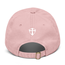 Load image into Gallery viewer, REACH Shield Pink &amp; White Embroidered Garment-Washed Baseball Cap