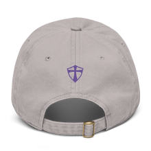 Load image into Gallery viewer, REACH Purple on Gray Embroidered Garment-Washed Baseball Cap