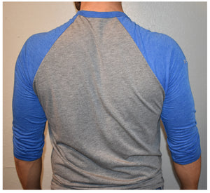 Soft Baseball Style (Gray and Blue) Three Quarter (3/4) Sleeve Shirt